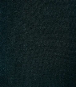 Wijde broek in petrolblauwe gebreide stof met elastische tailleband