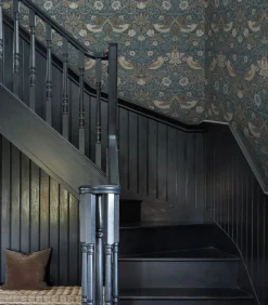 William Morris at Home Vliesbehang - Strawberry Thief Washed Blue - 1000x52