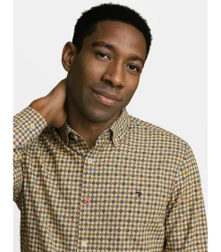 Wit herenoverhemd met mozaïek