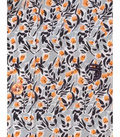 Wit jongensshirt met veelkleurige bloemenprint