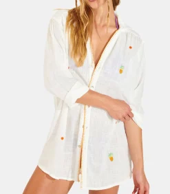 Witte damesblouse met borduursels MIKA YESENIA