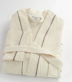 Witte katoenen honingraatbadjas 3xl