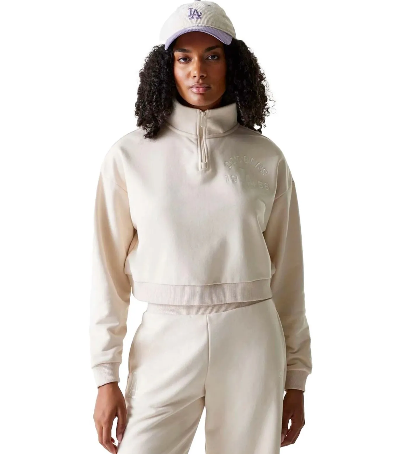 Wmns Mlb Tonal Crop Qrtr Zip Losdod Ltc