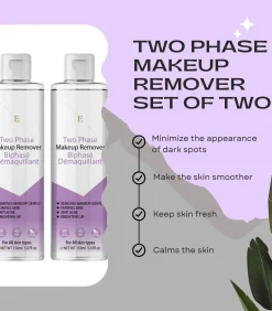 2xTweefasige make-up verwijderaar