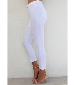 YONA - WITTE JEANS MET IKAT-STRASS-STEENTJES