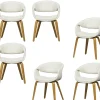 Yossi Eetkamerstoelen Houten Naturel Poot - Naturel - Set van 6