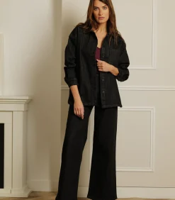 ZAMORA - Losse denim overshirt met used-effect, 95% katoen