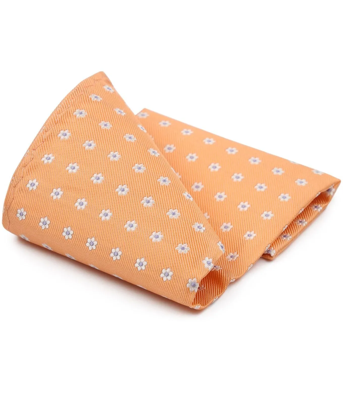 Zijde Pochet Abrikoos Print Flower