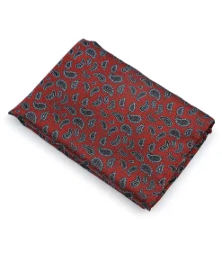 Zijde Pochet Paisley Bordeaux
