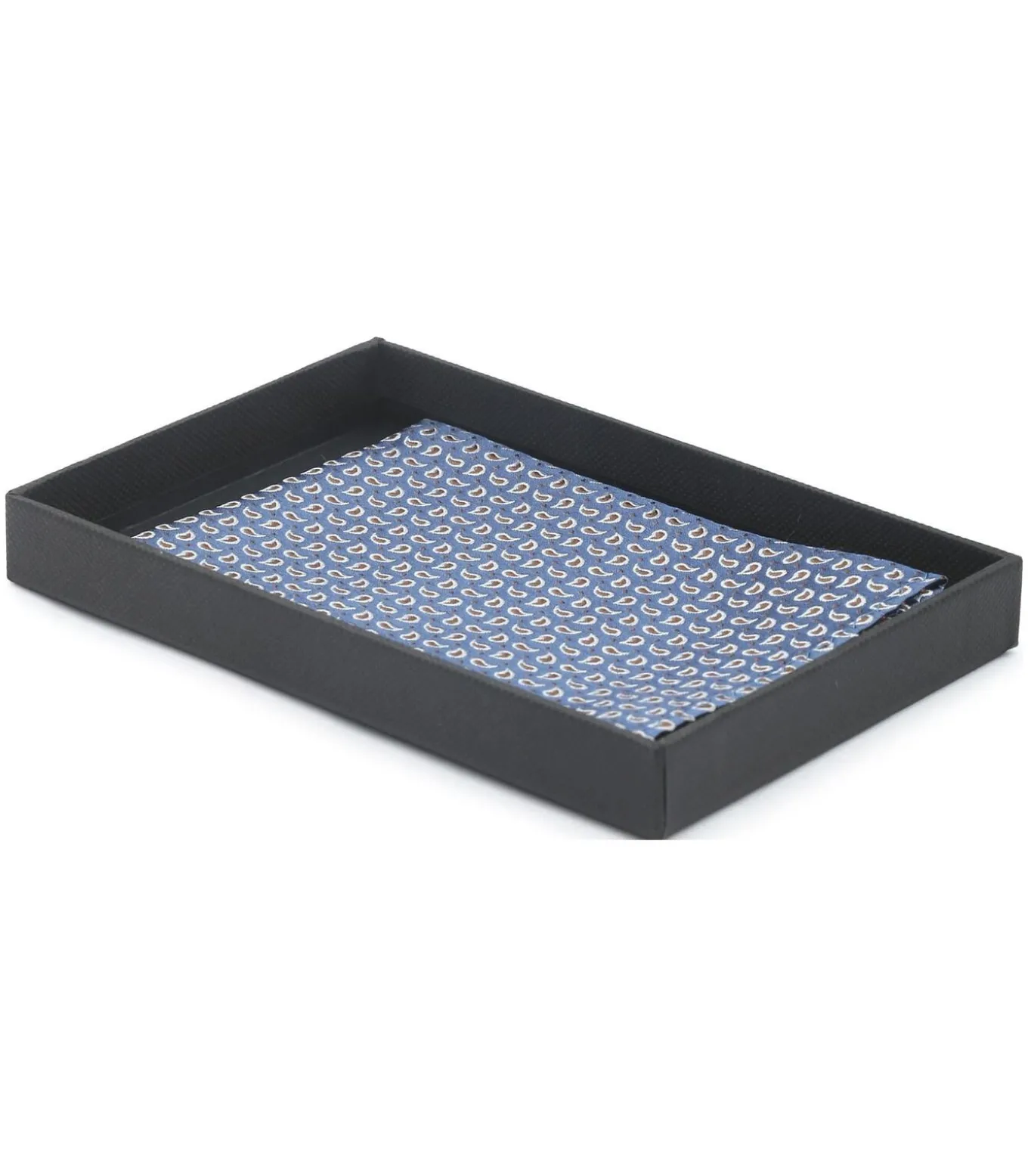 Zijde Pochet Paisley Donkerblauw