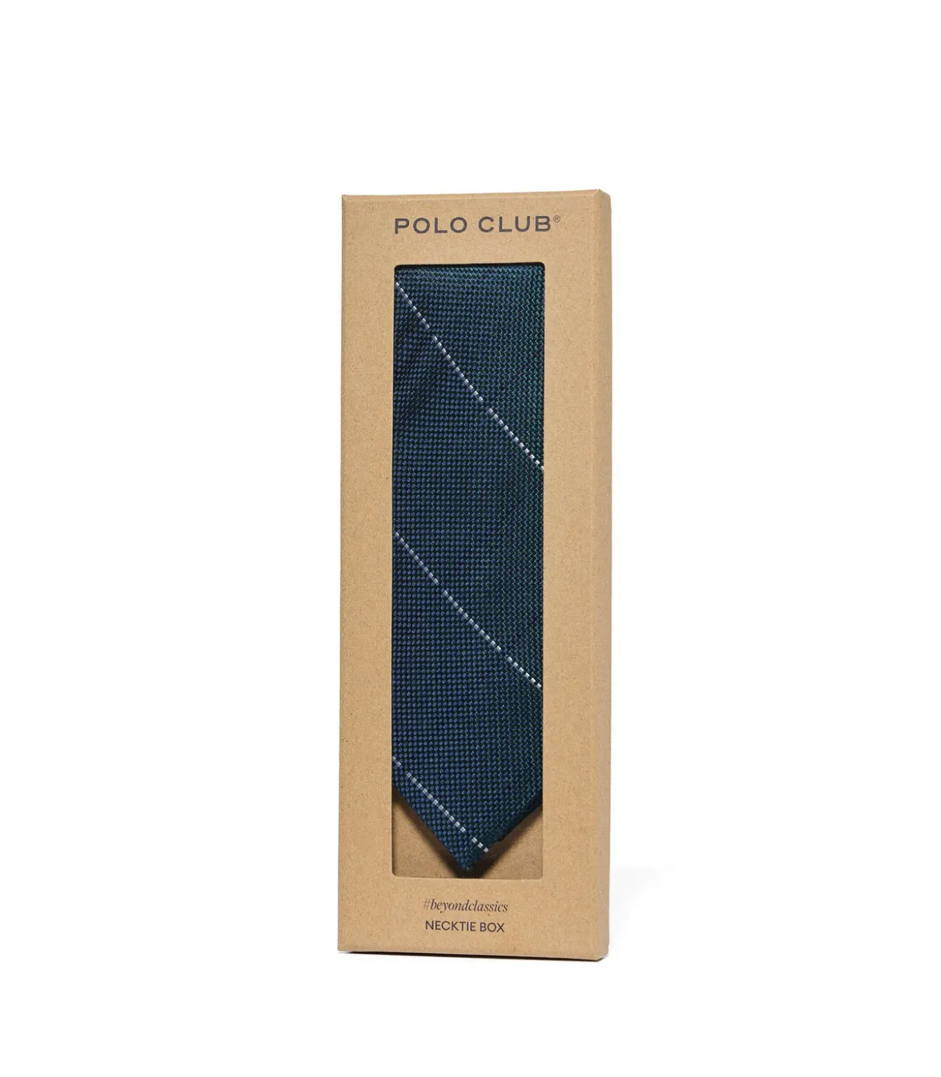 Zijden stropdas met ruitpatroon en Polo Club-logo