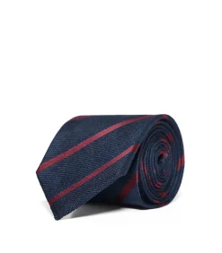 Zijden stropdas met strepen en Polo Club-logo