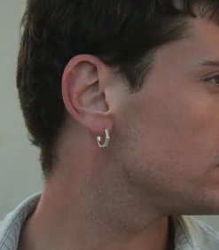 ZILVEREN PIERCING HEREN CREOOL PENTAGON