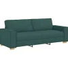 3-Zits Sofa met kussen Donkergroen 220 x 78 x 84 cm Stof