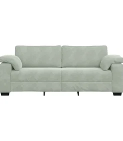 3-zitsbank 178 cm fluweel lichtgrijs