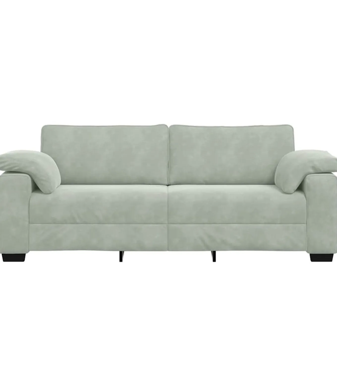 3-zitsbank 178 cm fluweel lichtgrijs