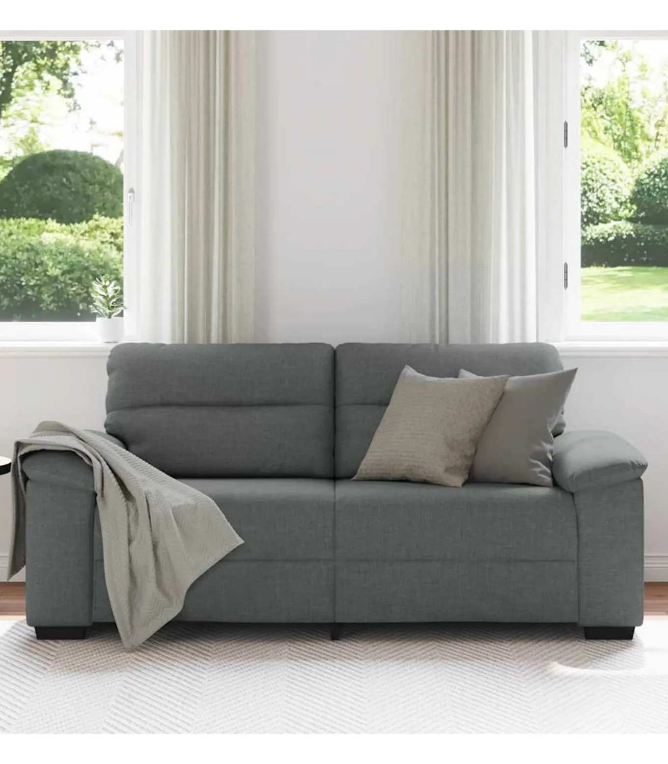 2-zitsbank 140 cm stof donkergrijs