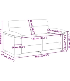 2-zitsbank 120 cm stof zwart
