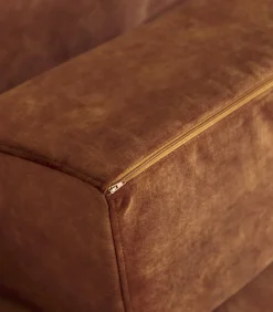 2-3-zitsbank in terracottabruin fluweel Finn, 2-zit