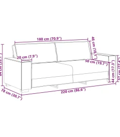 3-zitsbank Wijnrood 180 cm Stof