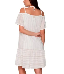 Zomerse midi-jurk met hangende schouders PRAISE