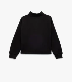 Zwart Kinder Sweatshirt Lange Mouwen Halve Rits