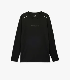 Zwart Lang Mouwloos Bedrukt T-shirt