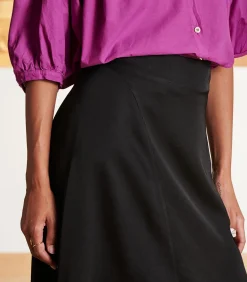 zwart satijnen formele rok