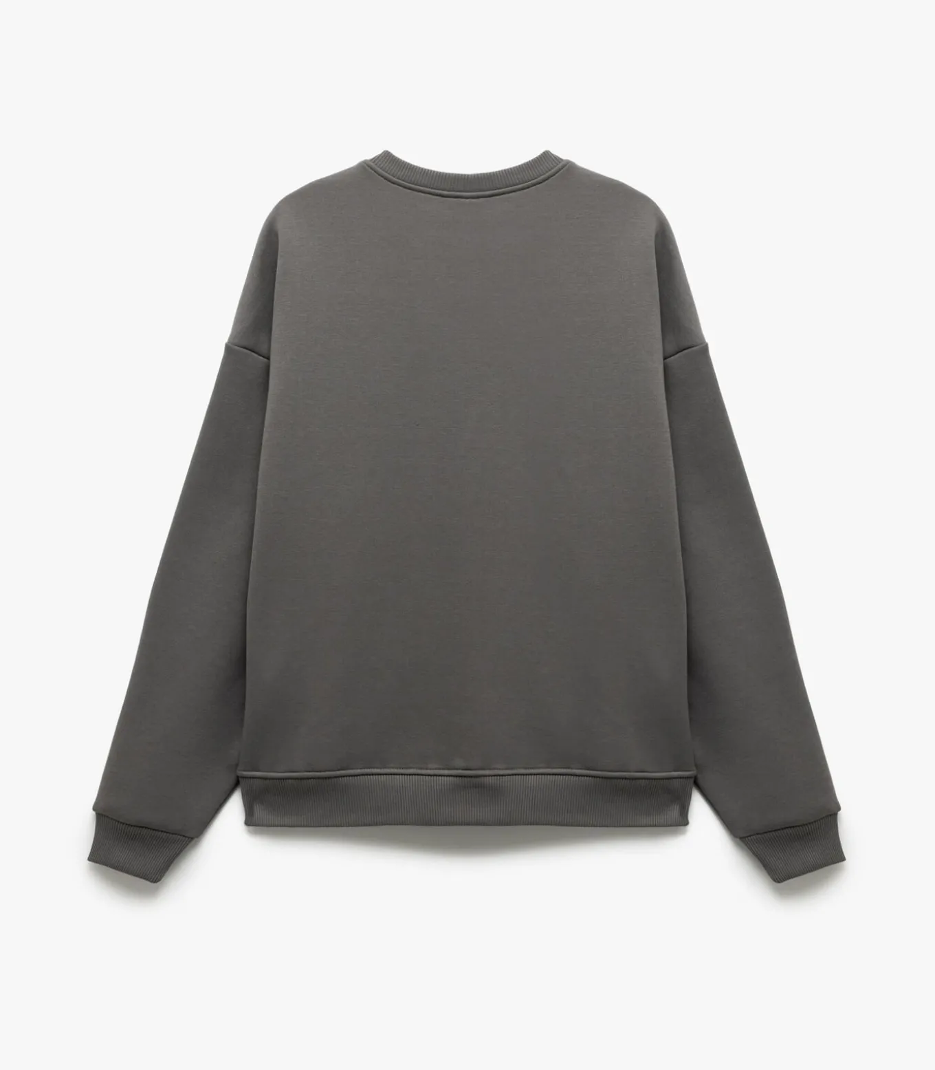 Zwart Sweatshirt Oversize Bedrukt Ronde Hals