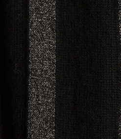 Zwarte gebreide sjaal met zilveren lurex