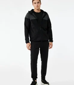 Zwarte Joggingbroek Rechte Pasvorm Met Ritszakken