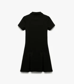 Zwarte Kinderjurk Slanke Pasvorm Polokraag Met Rits