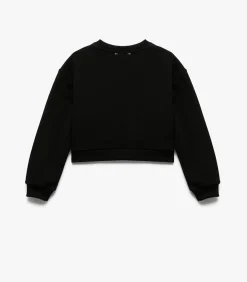 Zwarte Meisjestrui Lange Mouwen Stenen Details