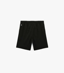 Zwarte Sportshort met Elastische Taille en Strependetail