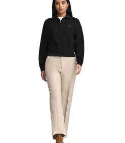 Zwarte trui van katoen met een halve rits